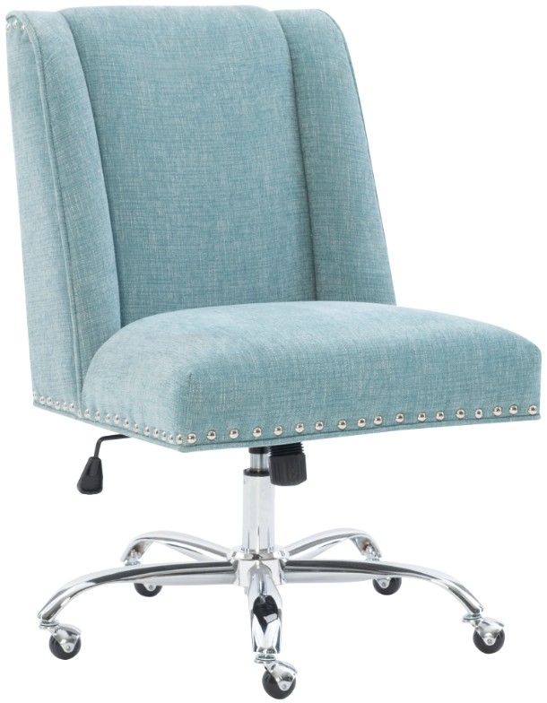 Linon Draper Aqua Office Chair-0
