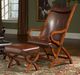 Elements International Hunter 2-Piece Tobacco Chair and Ottoman Set-1
