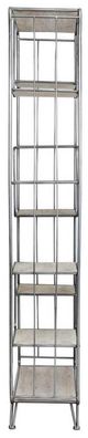 A & B Home Quimby Gray/Silver Staggered Tall Bookshelf-2