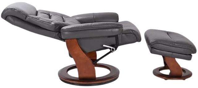 BenchMaster Euro Line Happy Iron Gray Chair and Ottoman Set-2