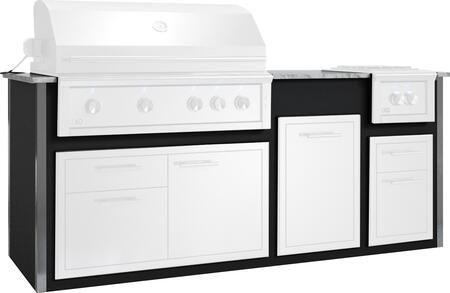 XO Designer 99" Black Outdoor Kitchen Island -0