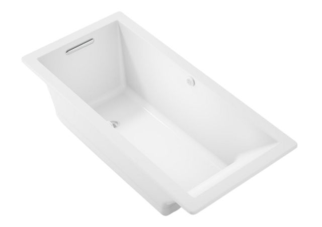 KOHLER® Underscore® White 66" x 32" Drop-In/Undermount BubbleMassage™ Air Bath with Bask® Heated Surface-0