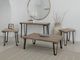 International Furniture Direct Natural Parota Brown Rectangular Cocktail Table with Black Base-1