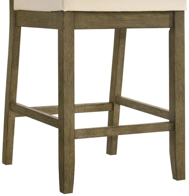 Armen Living Yaneli 2-Piece Putty Brown/White Counter Stool Set-4