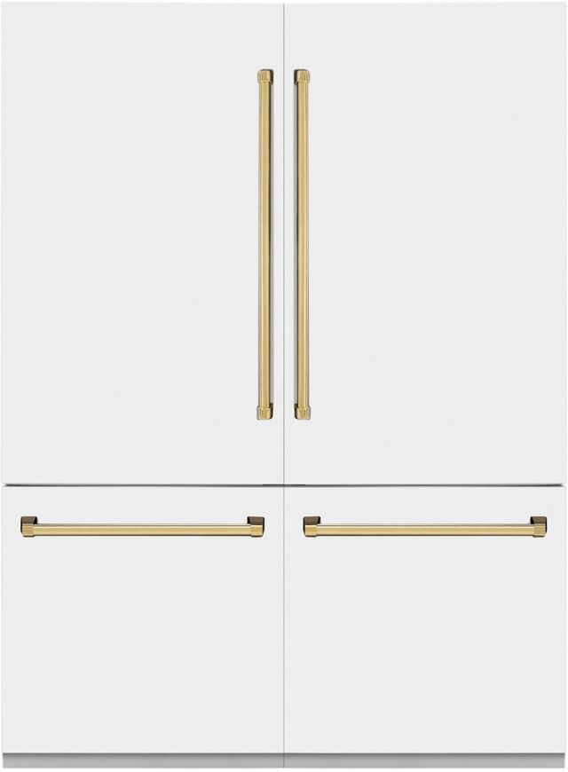 ZLINE Autograph Edition 60" 32.2 Cu. Ft. White Matte Built-In French Door Refrigerator-0