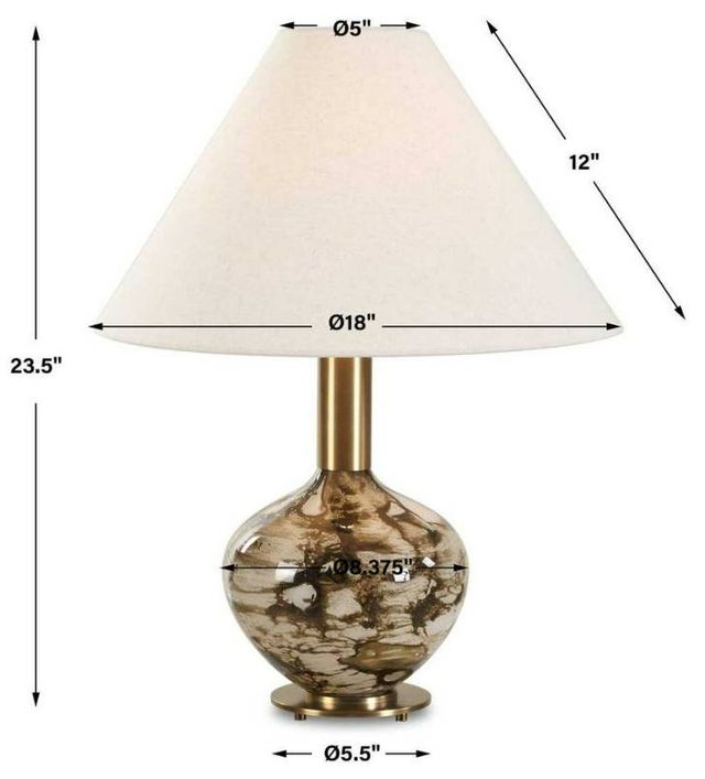 Uttermost® Montagu Dark Brown Table Lamp with Warm Brass Accent-2