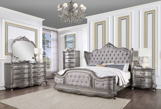 ACME Furniture Ariadne Antique Platinum/Gray Eastern King Panel Bed-1