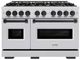 ZLINE Classic Autograph Edition 48" Satin Stainless Steel Pro Style Gas Range with Matte Black Accents-0