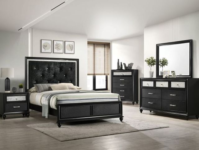 Crown Mark Lila Black Nightstand-1