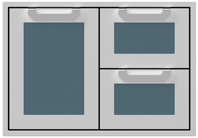 Hestan® AGSDR Series 30" Pacific Fog Outdoor Double Drawer and Storage Door Combination-0