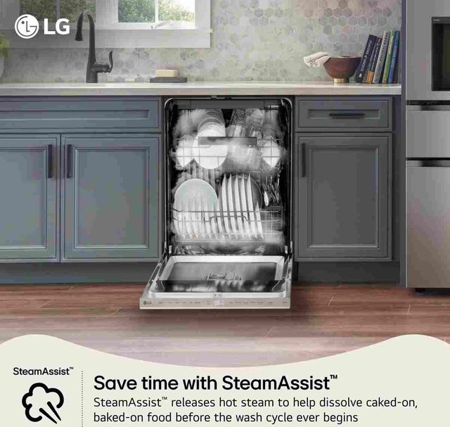 LG 24" White Top Control Built-In Dishwasher with FlushFit Design-2