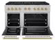 ZLINE Autograph Edition Paramount 48" 6.7 Cu. Ft. Satin Stainless Steel Dual Fuel Range with 8 Burner DuoPro™ Cooktop and Dual Ovens with White Matte Doors and Champagne Bronze Accents-4