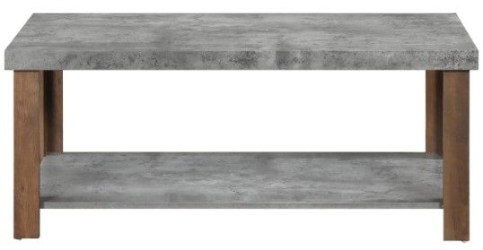 Mazin Furniture Oakbank Grey Stone Coffee Table with Rustic Oak Base-1