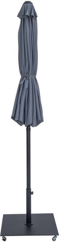 Meridian Furniture Fiji Gray/Matte Black Aluminum Outdoor Patio Umbrella and Base-1