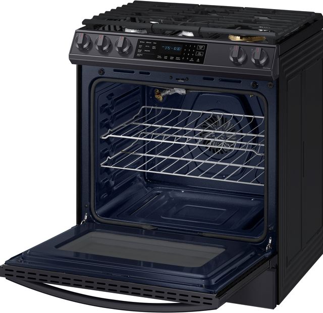 Samsung 30" Fingerprint Resistant Black Stainless Steel Front Control Slide-In Gas Range-4