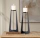 Uttermost® Columnar 2-Piece Matte Black Candleholder Set-2