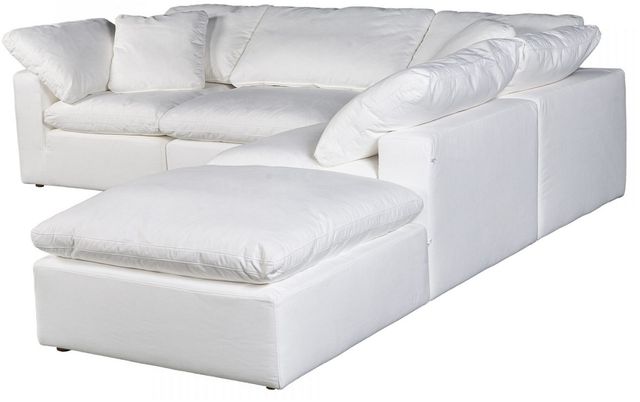 Moe's Home Collection Terra Condo Dream 5-Piece Cream White L-Shaped Modular Sectional and Ottoman-2