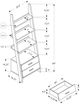 Monarch Specialties Inc. White Ladder Bookcase-3