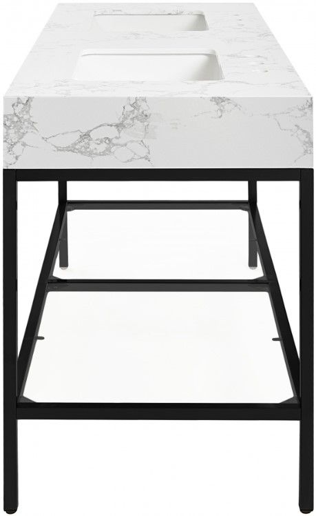 Meridian Furniture Marmo White/Matte Black 60" Bathroom Vanity-3