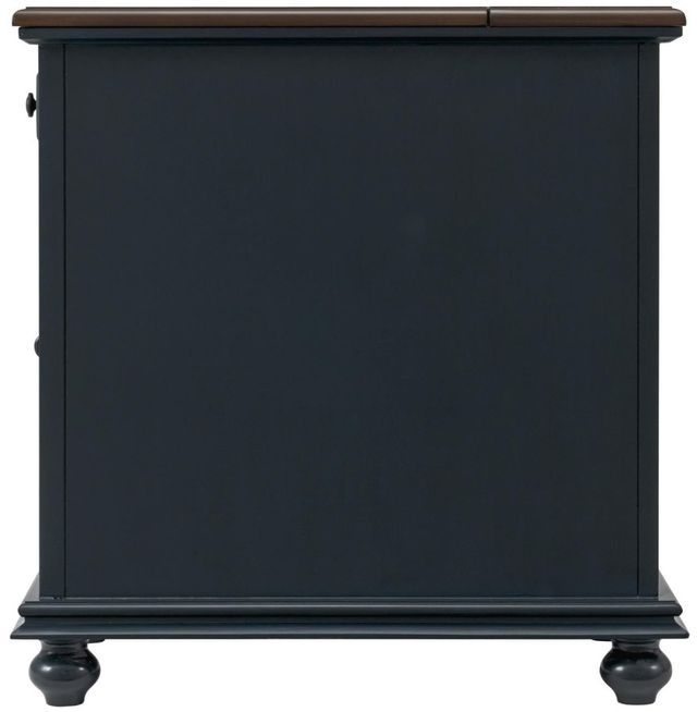 Martin Svensson Elegant Walnut Chairside Table with Blue Base-3