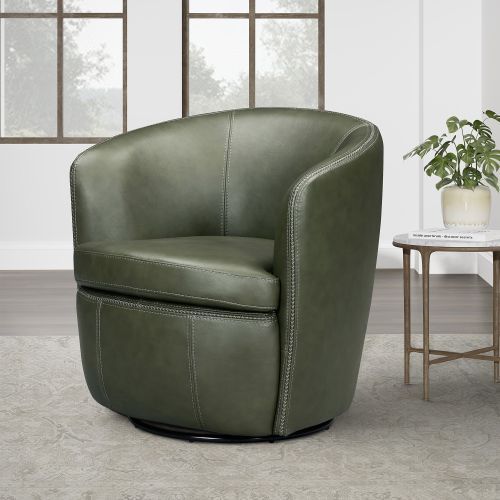 Parker House® Barolo Lyric Sage Leather Swivel Chair-2