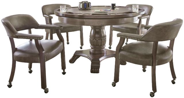 Steve Silver Co. Tournament 6-Piece Brown/Medium Cherry Dining Game Table Set-0