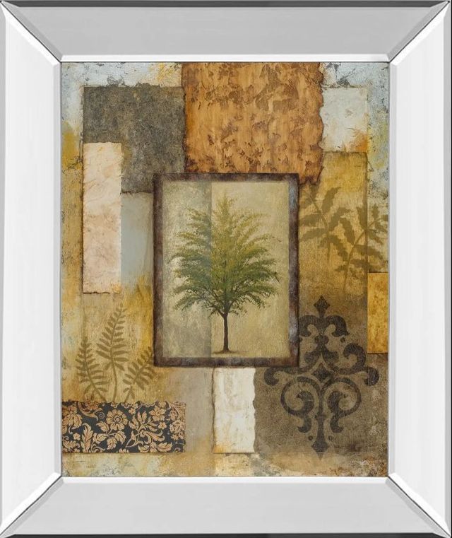 Classy Art Green Tree Patch by Promotional Line Mirror Framed Wall Art-0
