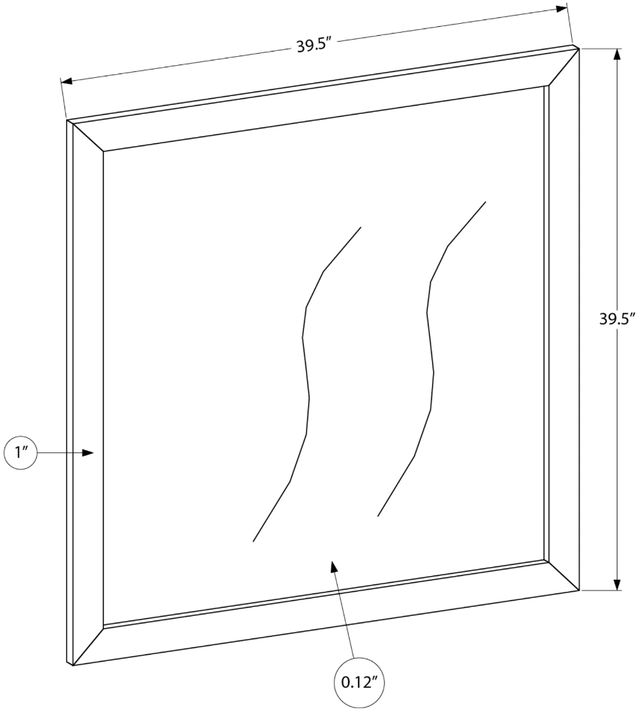 Monarch Specialties Inc. Medium Oak Wall Mirror-2