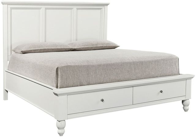 aspenhome® Cambridge White Queen Panel Storage Bed-0