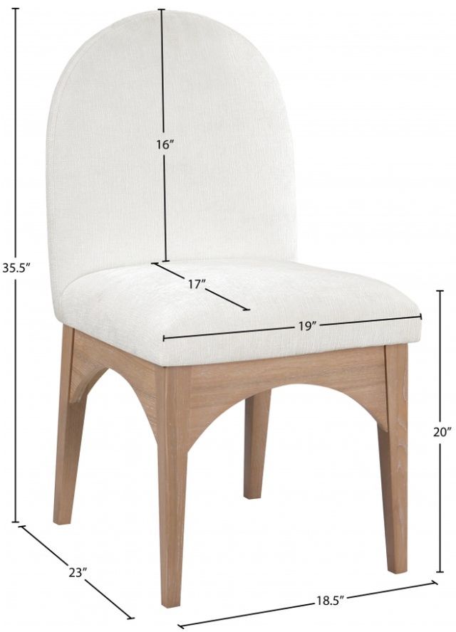 Meridian Furniture Waldorf Cream/Natural Chenille Upholstered Dining Chair-2