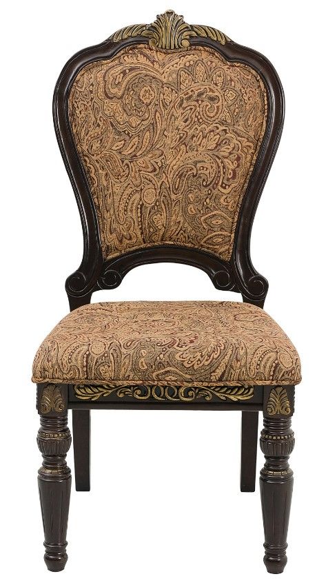 Homelegance® Russian Hill Cherry/Jacquard Dining Side Chair-2