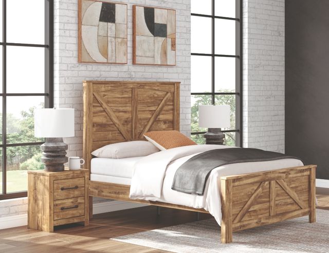 Signature Design by Ashley® Branstony Brown Queen Crossbuck Panel Headboard-1
