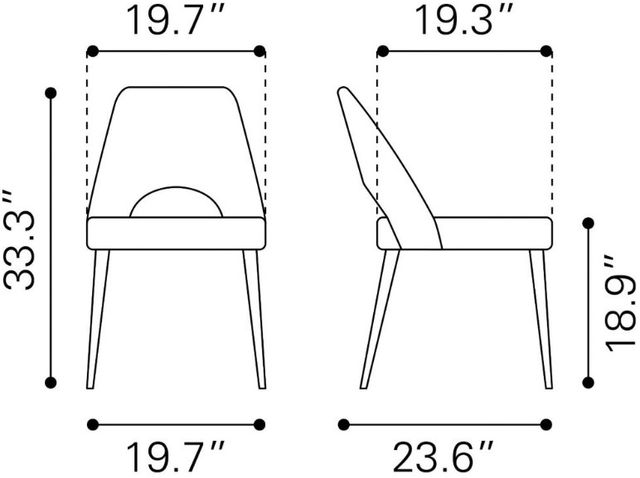 Zuo® Modern Leith Black/Walnut Dining Side Chair-2