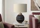Monarch Specialties Inc. Black/Gold Resin Table Lamp with Beige Shade-2