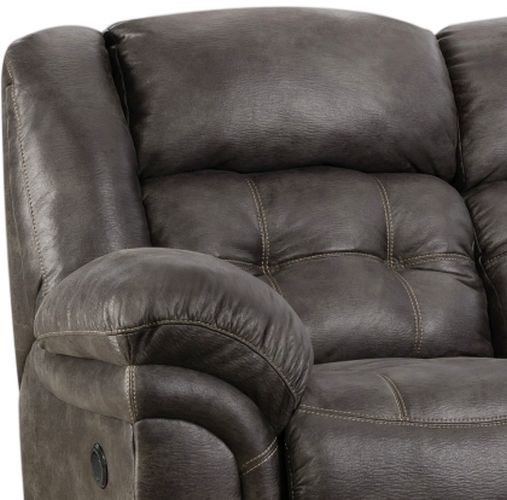 HomeStretch Frontier Charcoal Double Power Reclining Sofa-1