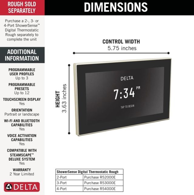 Delta ShowerSense™ Digital Shower Lumicoat® Polished Nickel Digital Interface-2