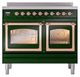 Ilve® Nostalgie II Noblesse 40'' Emerald Green Pro Style Induction Range with Copper Trim-1