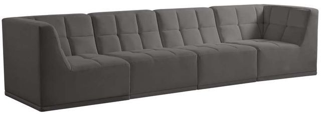 Meridian Furniture Relax Grey Velvet 128" Modular Sofa-0