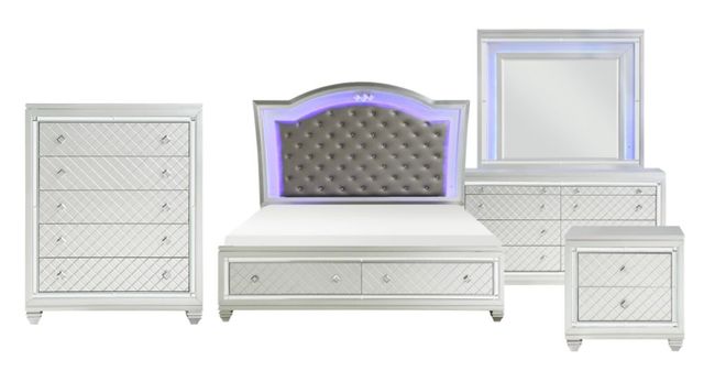 front view of the Homelegance® Leesa 5-Piece White Queen Bedroom Set