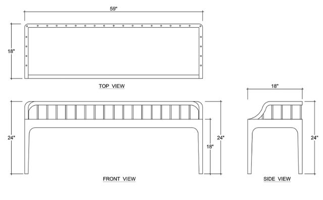 Bramble Customizable Versai Fluted Bench-1