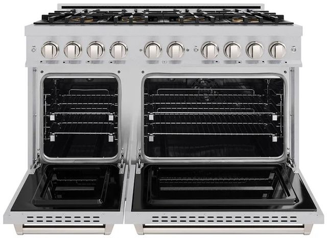 ZLINE 48" 6.7 cu. ft. Dual Fuel Range with 8 Burner DuoPro™ Cooktop and Dual Ovens in Satin Stainless Steel -1