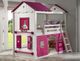 Donco Kids Sweetheart Pink/White Youth Twin/Twin Bunkbed with Tent Kit-1