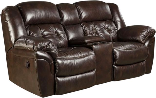 HomeStretch Cheyenne Whiskey Power Reclining Loveseat with Console-0