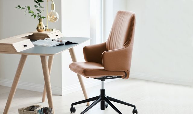 Stressless® by Ekornes® Customizable Laurel Large High Back Home Office Chair with Arms-1