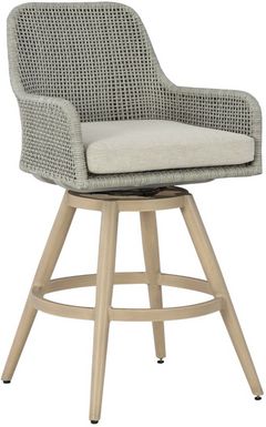Signature Design by Ashley® Seton Creek Beige/Gray Aluminum/Wicker Outdoor Barstool 