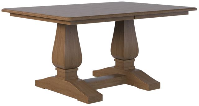 Country View Woodworking Customizable Irvine 42" Sap Cherry Top Dining Table with 2-Leaves and Brown Maple Base-0