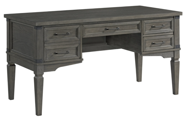 Intercon Foundry Brushed Pewter 60" Half Ped Desk-0