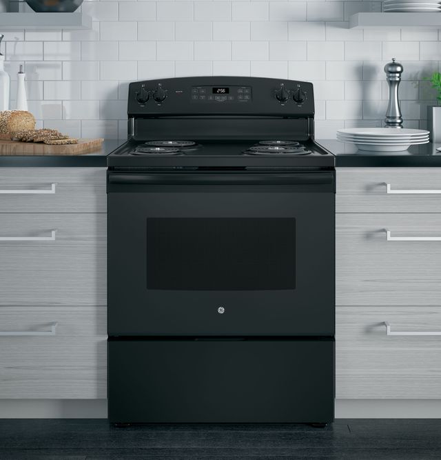 GE® 30" Black Freestanding Electric Range-5
