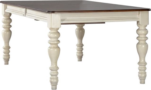 HH2 Home Pine Island Old White Extension Dining Set with Dark Pine Tabletop-0