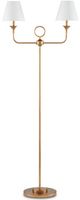 Currey & Company Nottaway Brass/Off-White Floor Lamp-2
